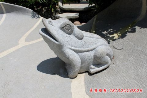 大理石公园喷水青蛙石雕