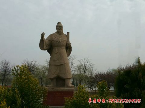 景区古代人物单父石雕