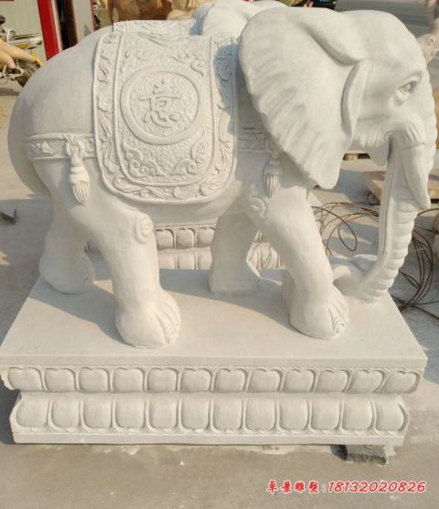 大理石吉祥如意大象石雕