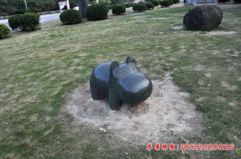 公园动物卡通河马石雕