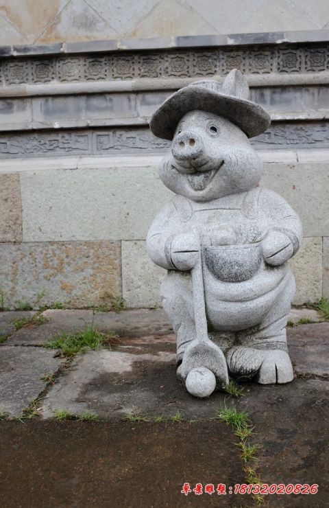 公园动物卡通石雕猪