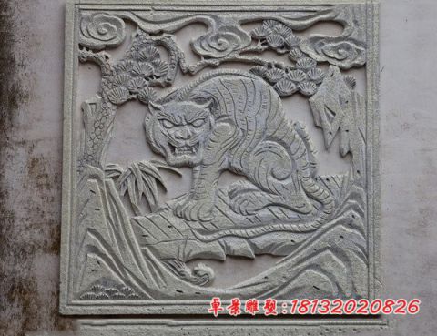 大理石老虎石浮雕