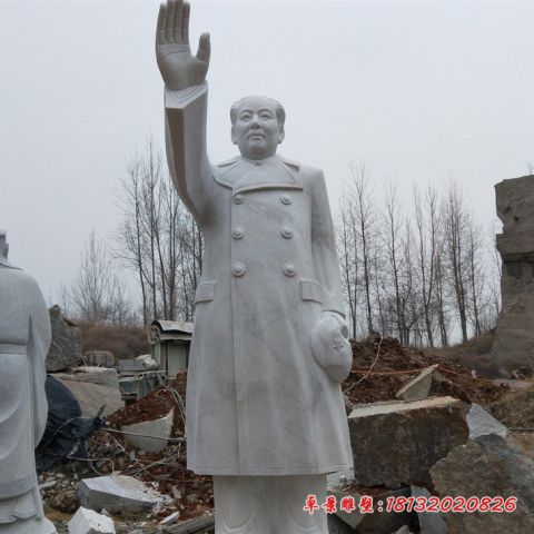 大理石挥手毛主席伟人石雕
