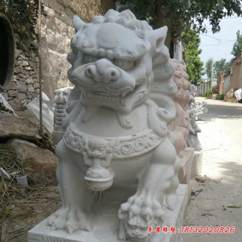 门前动物大理石狮子石雕