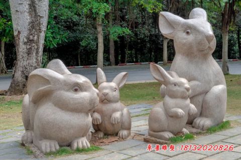 大理石动物兔子石雕