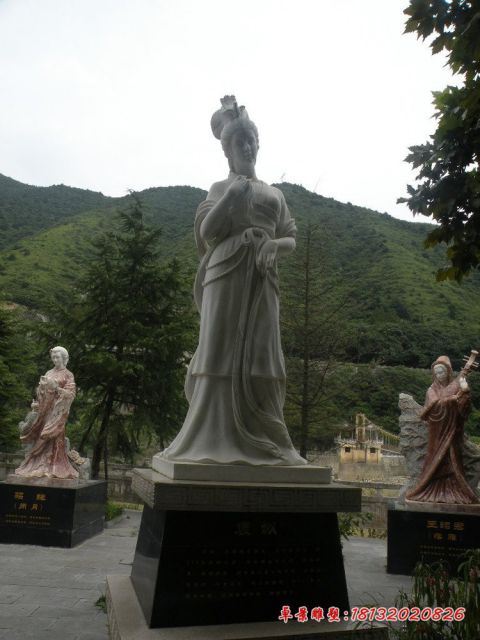 汉白玉古代名人褒姒石雕