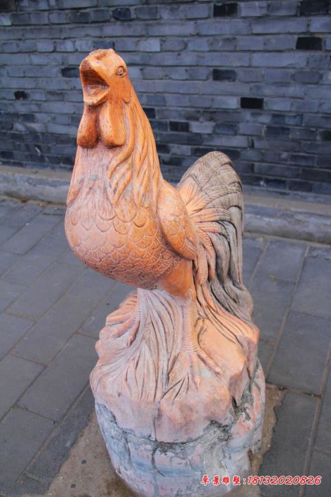 公园大理石公鸡动物石雕