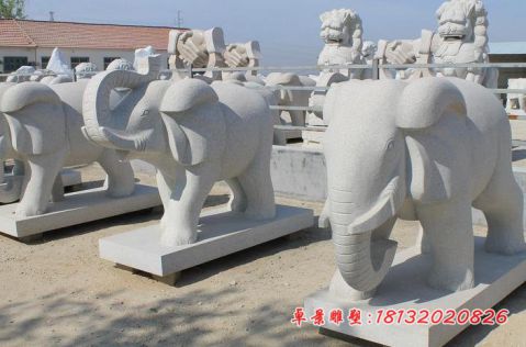 大理石公园动物石雕大象