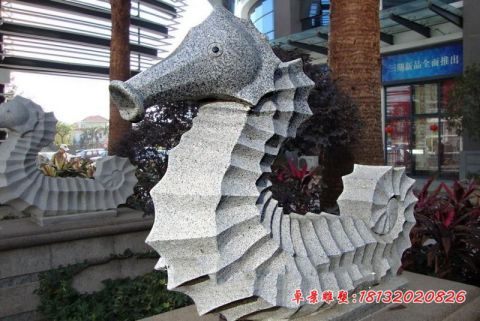 小区大理石海马石雕