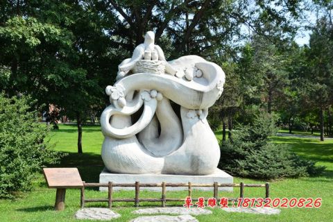 公园景观鸟窝石雕