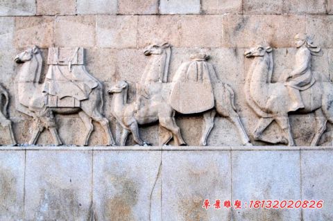 公园壁画丝绸之路石浮雕
