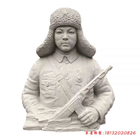 校园名人雷锋胸像石雕