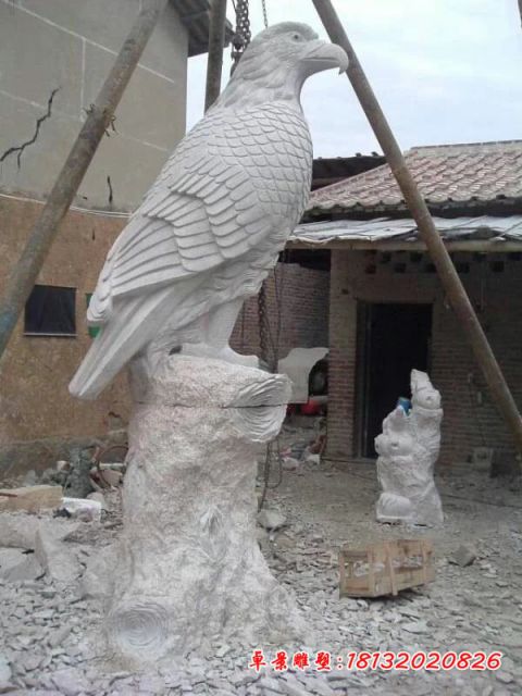 公园动物大理石鹰石雕