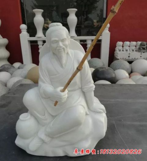 公园姜太公钓鱼石雕