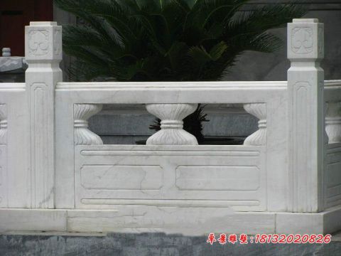 公园草白玉栏板石雕