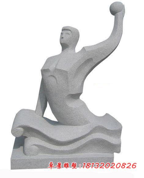 公园抽象游泳人物石雕