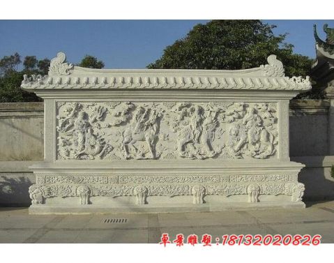 大理石八仙浮雕影壁