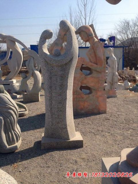 公园大理石抽象石雕人物