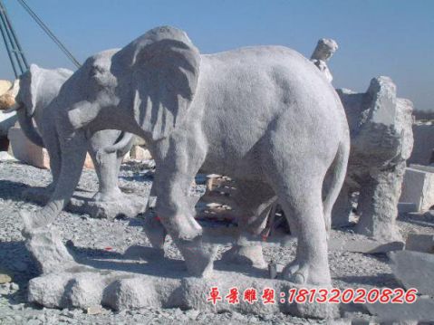 大理石动物公园大象石雕