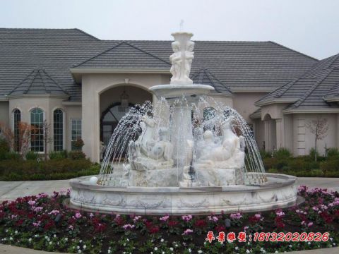 大理石西洋狮子欧式喷泉石雕