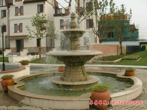 小区别墅双层喷泉石雕