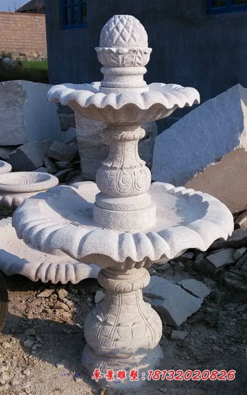 庭院小型双层喷泉石雕