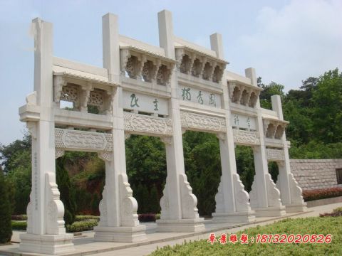 学校五门牌坊石雕