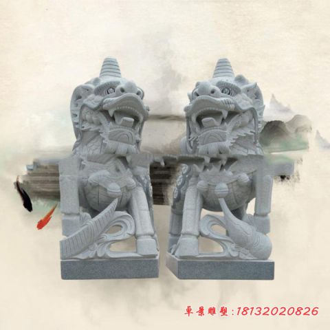 法院门口古代神兽石雕獬豸