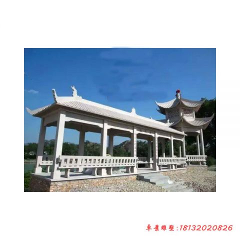 公园大理石带顶长廊