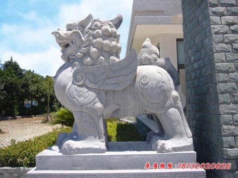 企业门前大理石貔貅