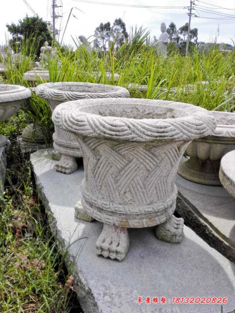 大理石公园石花盆