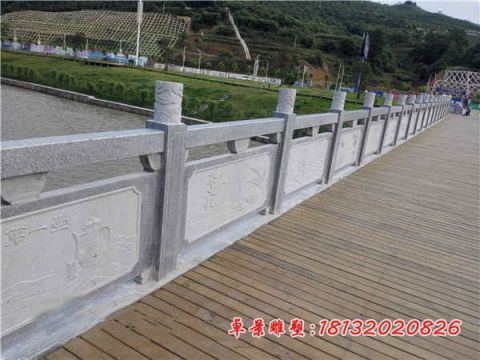 公园青石仿古栏板石雕