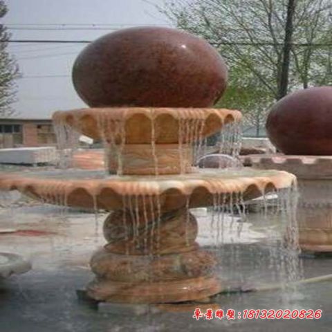 公园石雕双层风水球