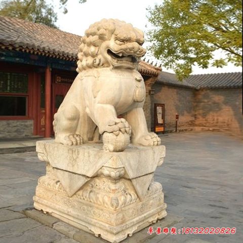 公园景区门前狮子石雕