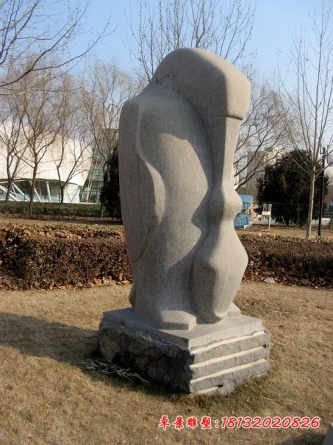 公园动物抽象大雁石雕