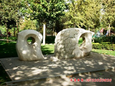 公园动物抽象鸽子石雕