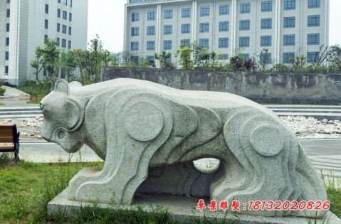 广场动物抽象老虎石雕