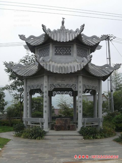 园林大理石八角石凉亭