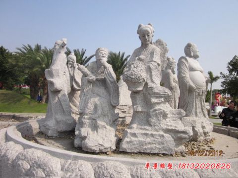 景区大理石八仙石雕