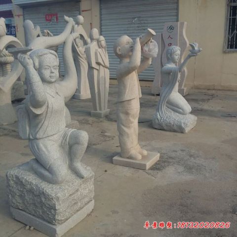 校园人物小学生石雕