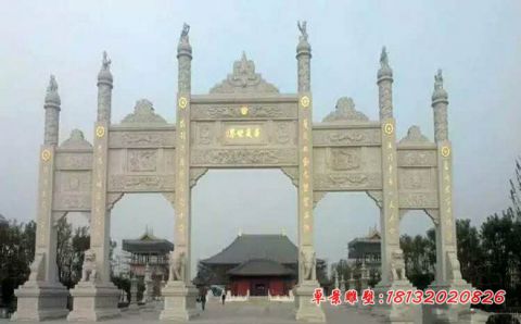 大理石寺庙五门牌坊
