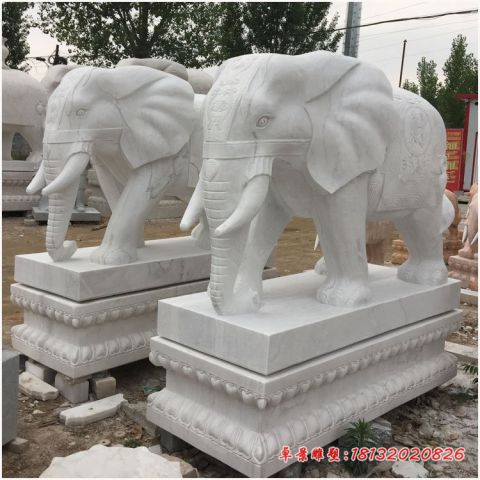 门前大理石招财大象