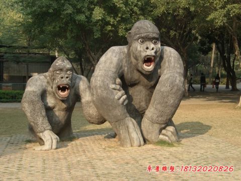 公园动物大猩猩石雕