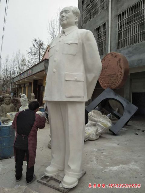 汉白玉伟人立式毛泽东石雕