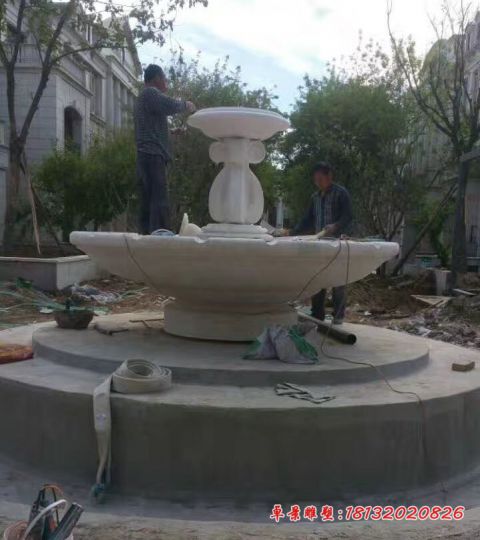 小区大理石双层石喷泉