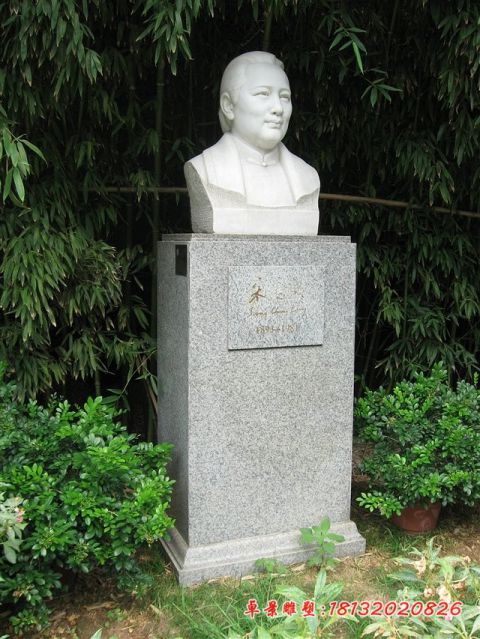 校园名人汉白玉宋庆龄头像石雕