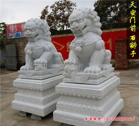 汉白玉天安门石狮子石雕