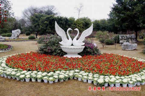 汉白玉天鹅公园动物石雕