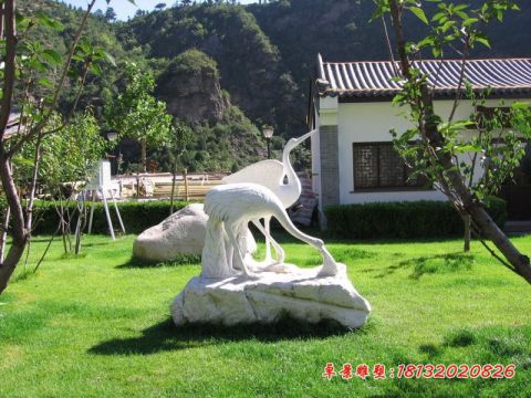 汉白玉仙鹤石雕动物