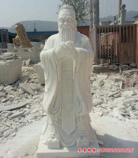 校园名人汉白玉孔子